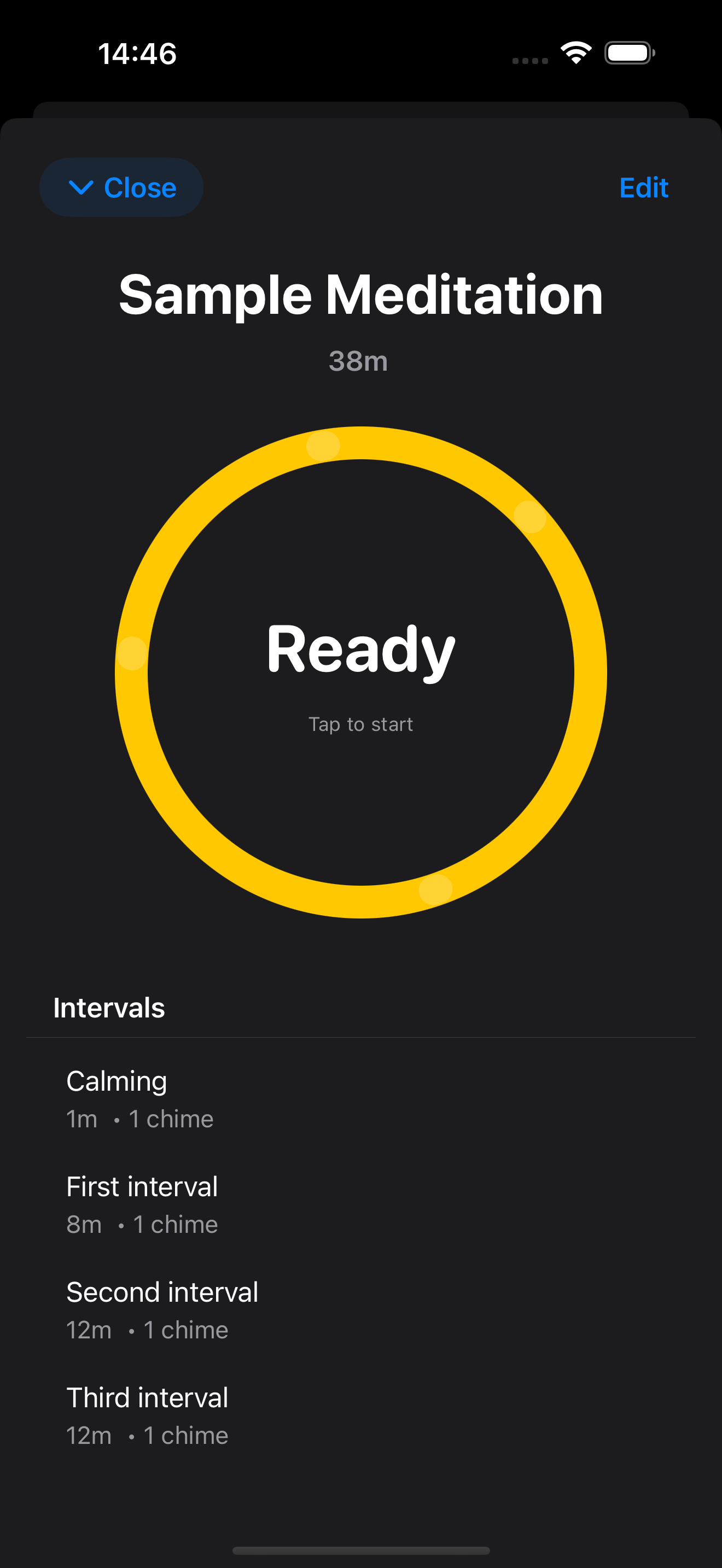 Stillness Timer - Session customization